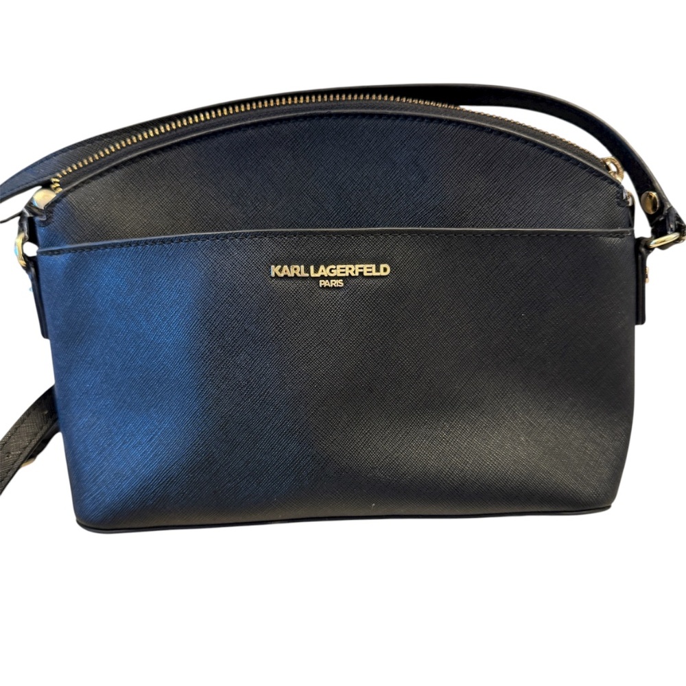 Pre-Owned Women's Karl Lagerfeld Paris Black crossbody sling handbag purse